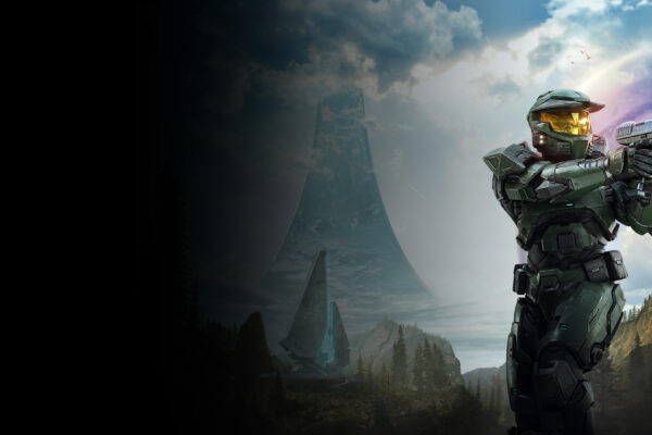 Halo Campaign Evolved с Master Chief пред пръстена Halo