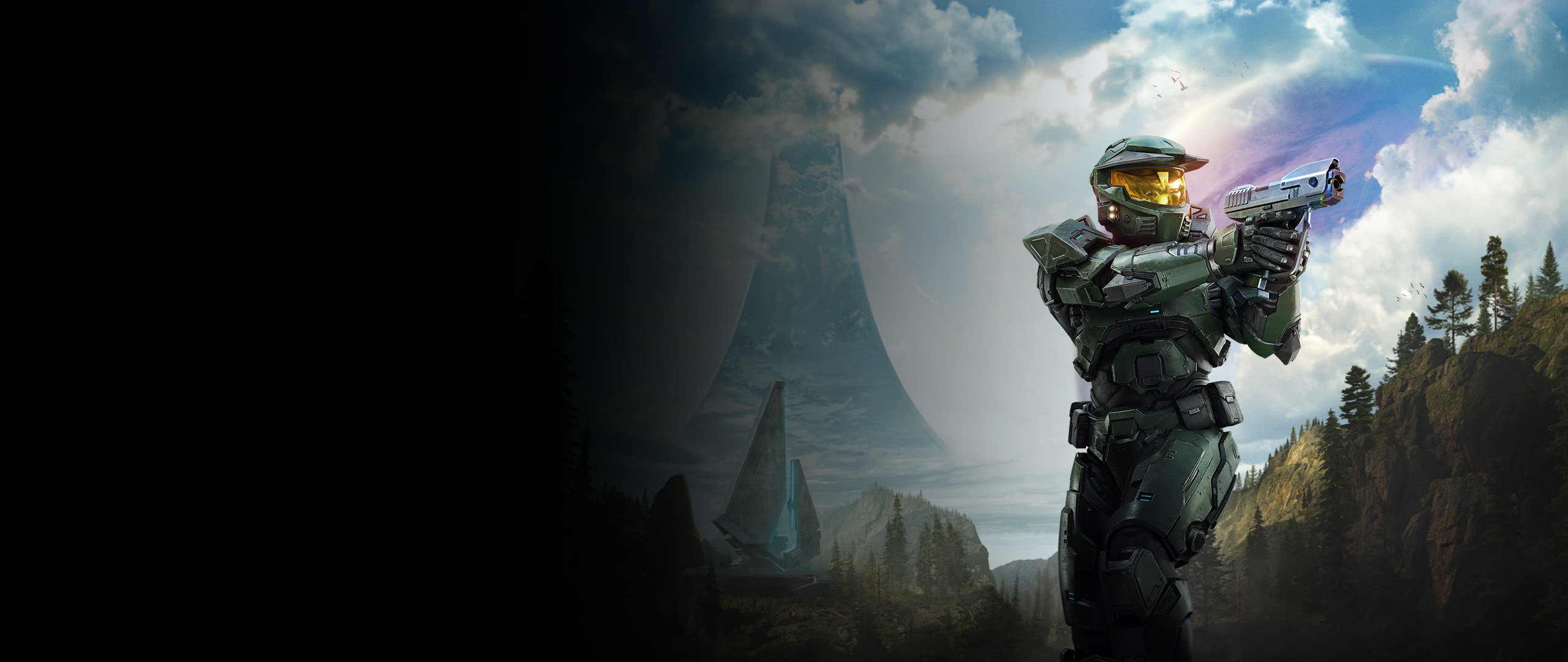 Halo Campaign Evolved с Master Chief пред пръстена Halo